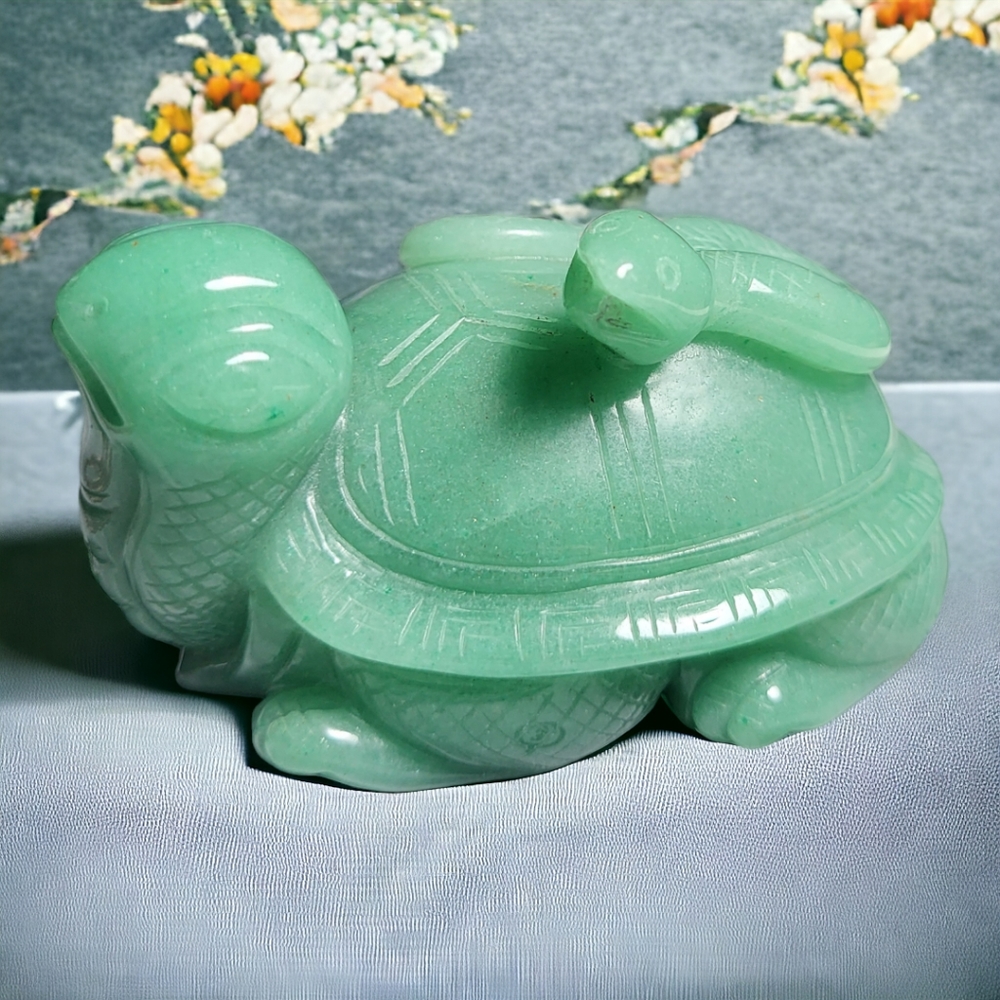 Carved Gemstone Turtle figurine- Aventurine